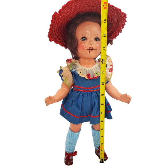 Vintage Composite Doll 15 in Unmarked - Picture 5 of 16